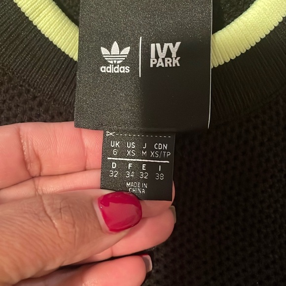 Adidas women’s ivy park black mesa knit crop tops - Picture 11 of 14